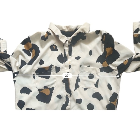 GB boxy cropped lightly spotted leopard print detail back long sleeves XL - Picture 10 of 13